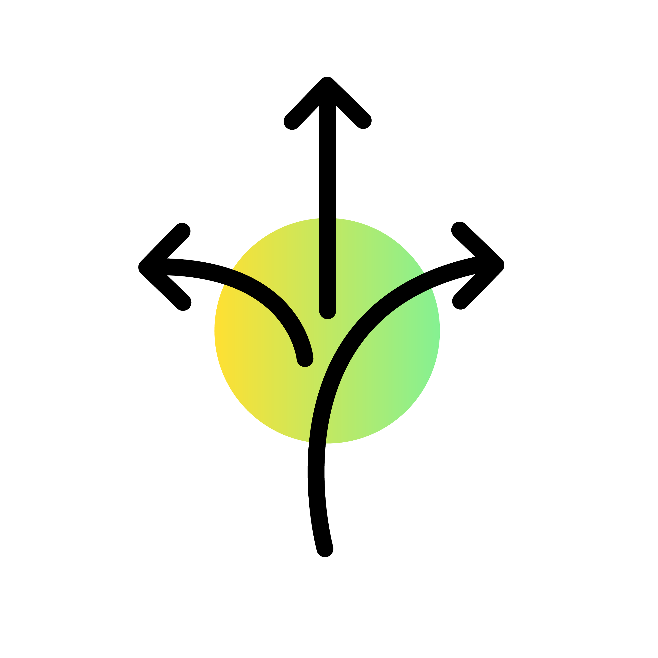 Green-yellow gradient circle with a stylized tree design.